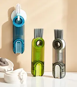3-In-1 Multi-Functional Gap Cleaner, Kitchen Cleaning Brush, Portable Cup Lid Cleaning Brush, Suitable For Cups, Baby Bottles, Lids,Thermos, Glasses And Kitchenware Multifunctional Lid Gap Cleaning Set