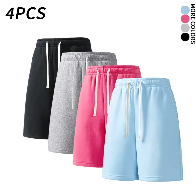 Men’s loose casual shorts, 4-pcs (Bermuda style). Ideal for home wear and sports in summer, made from soft fabric.Pants