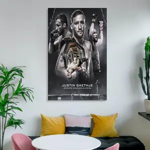 Justin Gaethje American Professional Mixed Martial Artist BoxerPoster - Home Decor Poster Wall Art Hanging Picture Print Bedroom Decorative Painting Posters Room Aesthetic
