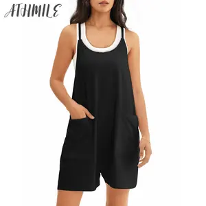 Women Summer Casual Short Clothes 2024 Jumpers Loose Fit Girls Jogger Womenswear Overalls  Suits Lady Basic Gamis Comfort Minimalist