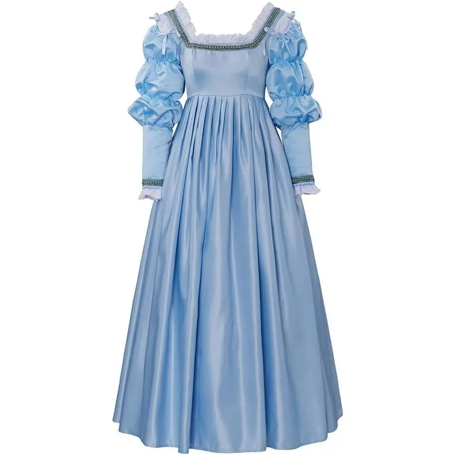 princess polly baby blue dress Tudor Renaissance Faire Dress Women's Tudor Dress Costume Medieval Royal  Court Ball Gown