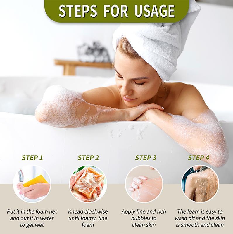 3-Pack Turmeric Cleansing Soap - Deep Clean & Moisturize Face & Body, Gentle for Women and Men