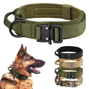 Tactical Nylon Dog Collar – Metal Buckle for Medium & Large Dogs