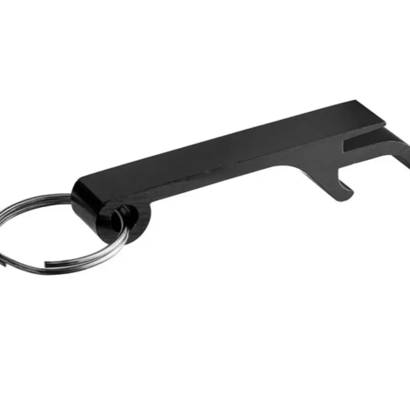 2-1/2 inch Black Mini Aluminum Bottle Opener with Key Ring Portable and Durable An Easy & Handy  Bottle Opener