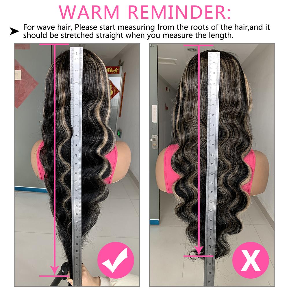 12A Blonde Highlight Wig Human Hair 13X4 13x6 Body Wave Lace Frontal Human Hair Wigs Pre plucked 180% Density  Pre-Plucked Transparent Lace Frontal Human Hair for Women SpringStatements