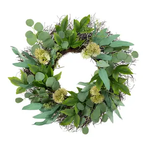 Northlight Eucalyptus and Olive Leaf Twig Spring Wreath