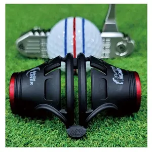 BIRDIE79 Birdie Liner Black Golf Ball Marker Tool Kit - 2-Set 360-Degree 3-Line Plus Vertical Line Putting Alignment Tools with Marker Pens and Gift Box - Enhance Accuracy & Confidence