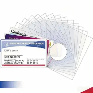 Clear PVC Social Security Card Protector Sleeves, Waterproof 12Mil Card Holder Covers for Social Security, Medicare, ID, Credit and Business Cards