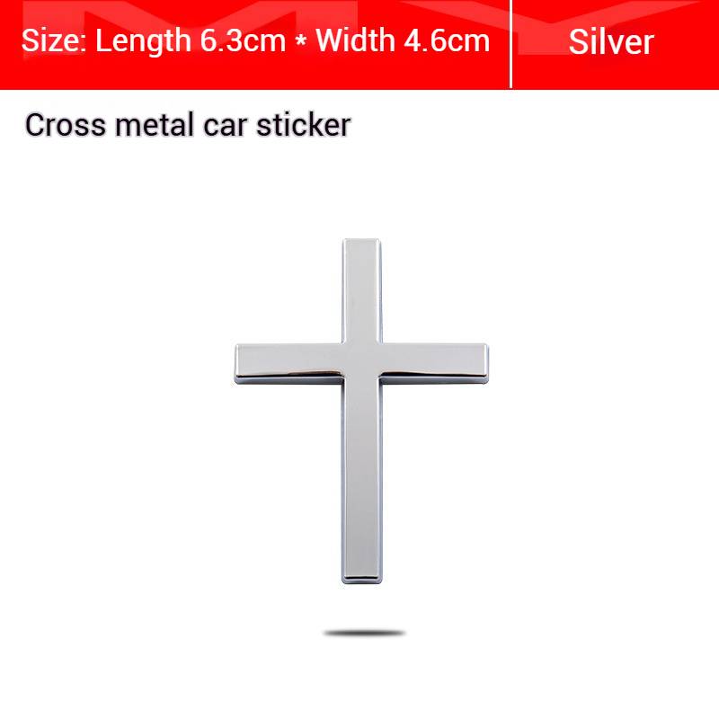 2/4PCS-3D Dimensional Cross Emblem — Self-Adhesive Decorative Decal (Scratch Cover) — Personalized Side Badge