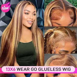 [NEW YEAR] Yawawe Hair 13x6 Wear And Go Glueless Wigs Tiny Knots Pre Cut transparent Lace for All Skin Tones Straight 200% High Density Lace Front Human Hair Wigs