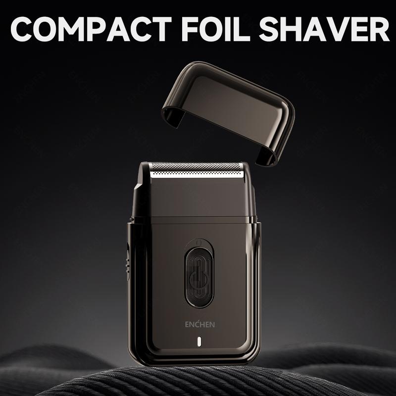 ENCHEN Electric Foil Shaver for Men, Compact Shaver, One-Button Use Waterproof Comfort Body Shaver for Men, Comfortable Grip, Rechargeable Cordless Shaver, Deep Clean Shave Anytime, Anywhere, Portable Design - Ideal Companion for Home and Travel
