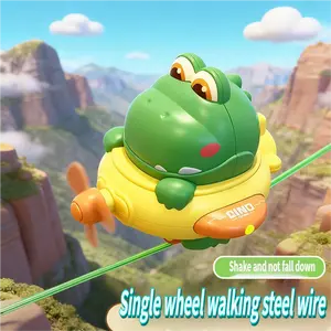 Electric Balance Dinosaur Toy, Interactive Tightrope Walking Dino, Spinning Gyroscope Toy, Fun Stress Relief Gift for Kids and Adults Cute Play