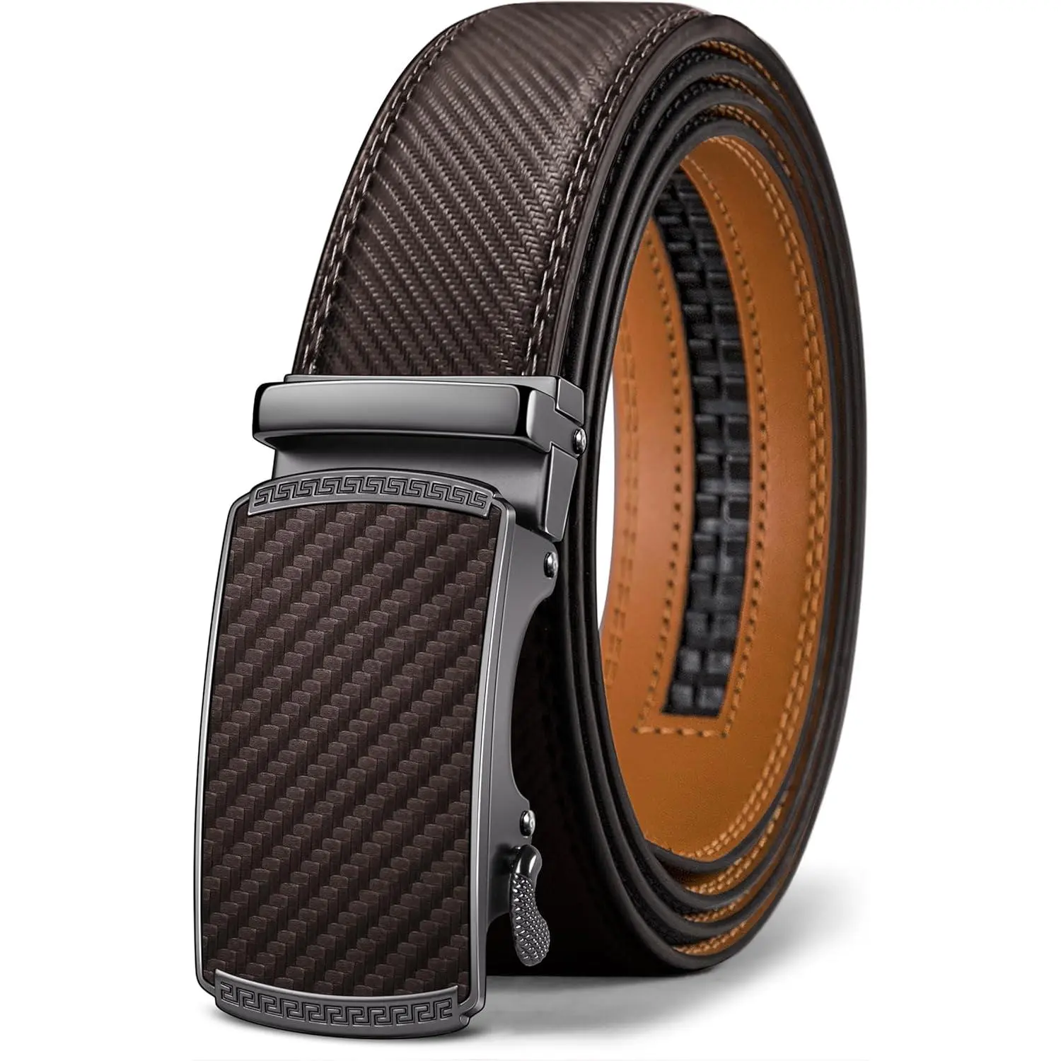 HAGIG Men's Belt,Slide Ratchet Belt Adjsutable For Men Suit Casual Jeans Gift Boxed,Trim To Fit (Size 36)