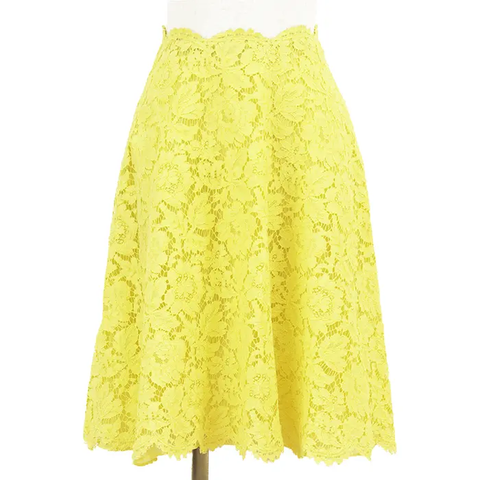 Pre-owned Valentino Cotton Small Leather Goods Lace Skirt