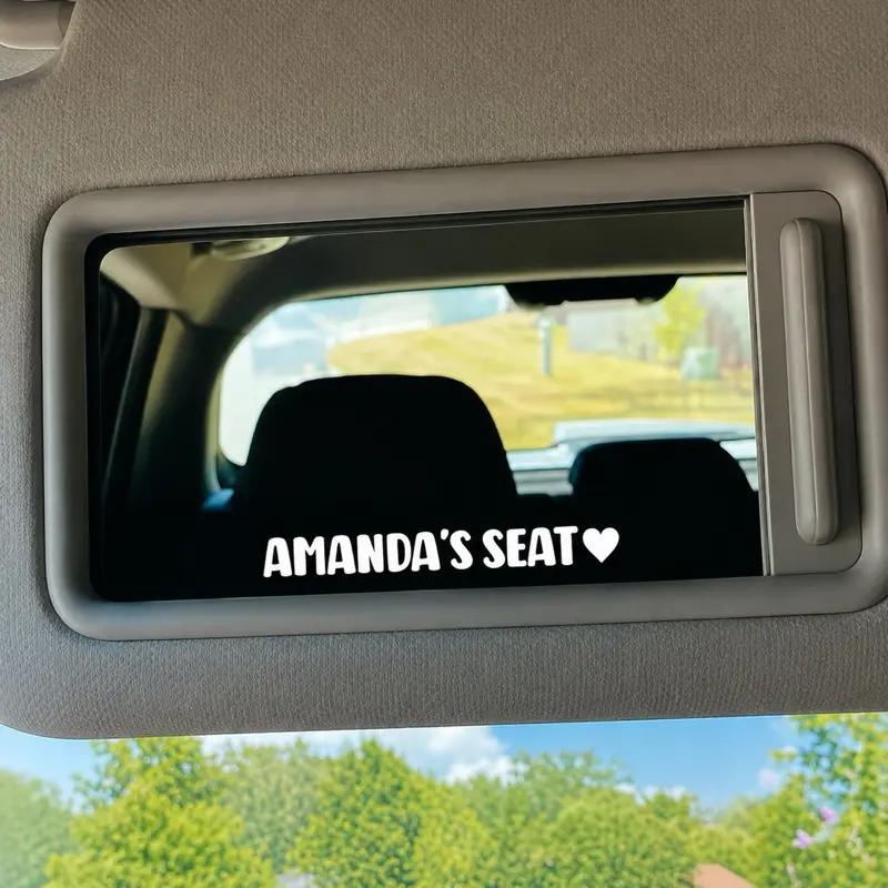 Custom Name Seat Car Decal Truck Bumper Sticker Window Windshield Vinyl Mirror Rearview Sunvisor Girls Customized Personalized