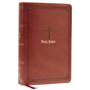KJV Large Print Single-Column Bible, Personal Size with End-of-Verse Cross References, Brown Leathersoft, Red Letter, Comfort Print: King James Version: Holy Bible, King James Version by Thomas Nelson [Leathersoft Book]