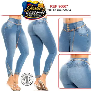 Colombian Push-up Jeans Various designs with rhinestone decoration Size 8 COL Skinny