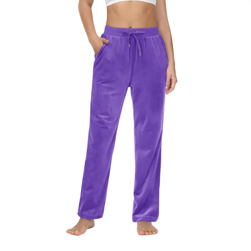 Women’s Basic Polyester Fleece Open Bottom Sweatpants - Comfy, Androgynous, Clean Aesthetic, Plain Color, Smooth, Breathable Travel Lounge Athletic Pants, Comfy Pants, Androgynous Pants
