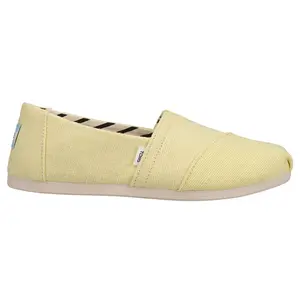 TOMS Womens Alpargata Solid Slip On Flats Casual - Yellow