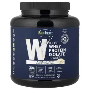Biochem 100% Whey Protein Isolate Powder, Natural, 1.5 lbs (699 g)