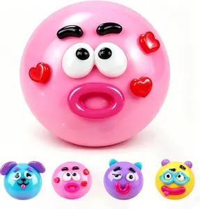 Funny Face Change Squishy Ball Fidget Toy, Soft Squeeze Stress Ball for Anxiety Relief, Cute Decompression Toy for Kids, Perfect Desk & Travel Calming Toy