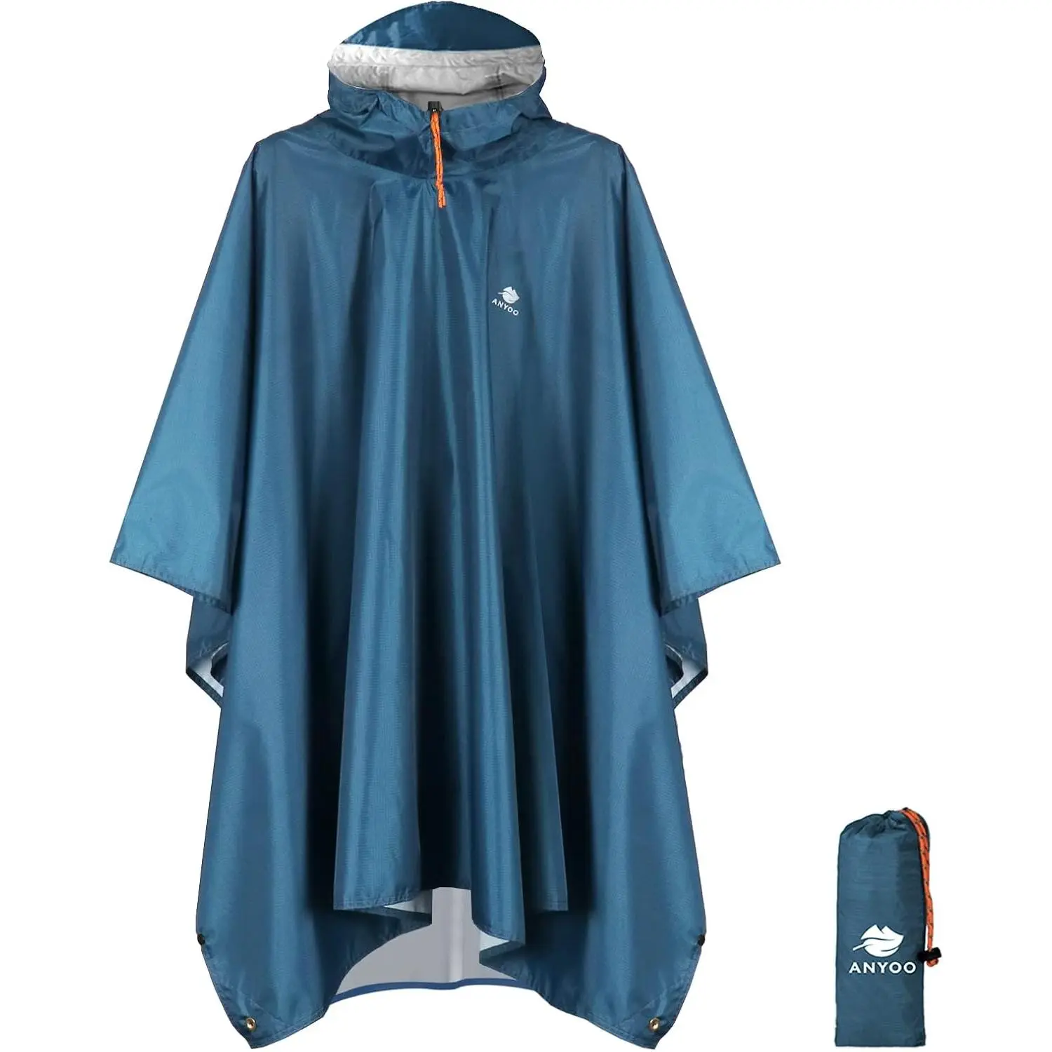 ANYOO Hooded Rain Poncho for Adults Waterproof Lightweight Rain Coat for Men Women Reusable Rain Jacket for Emergency Outdoor