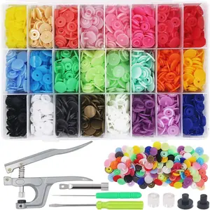 1440Pcs Plastic Snap Buttons No-Sew Snap Fasteners T5 Snaps with Snaps Pliers Kit for Clothing Sewing,Rain Coat,Bibs,Clothes Crafting(24 Colors,360Sets)Gift