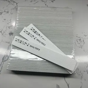 Zen Beauty Jumbo Square 80/80 grit White Nail Files Pack