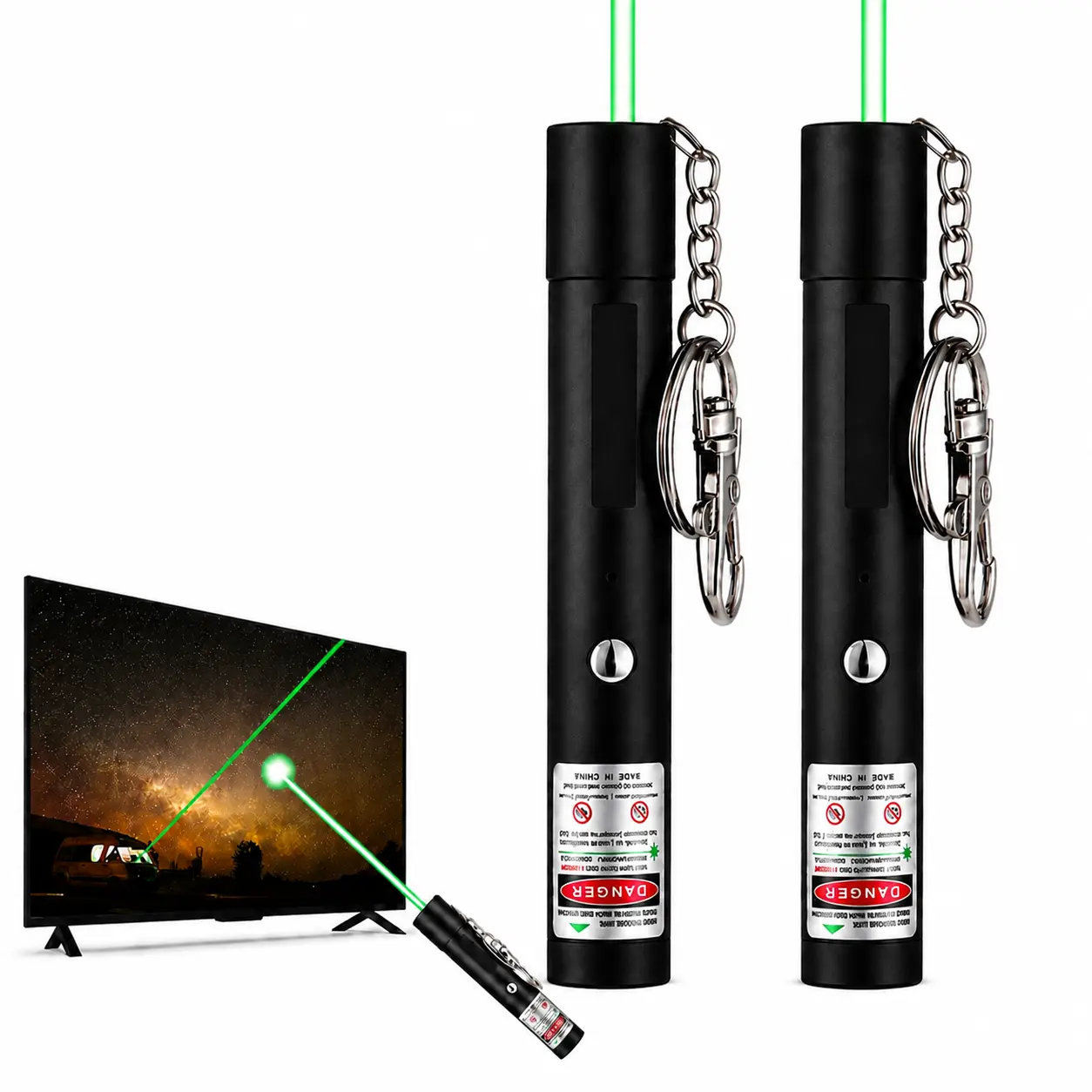 USB Rechargeable High Power Green Laser Pen,Long Range Beam for Outdoors,Astronomic & Construction,Interactive Cat Toy for Dogs & Cats