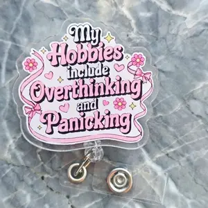 2D 1pc Fun Creative Badge Reel Retractable,Lightweight Name Badge Clip with Belt Clip Ideal for Nurses, Workers, Doctors, RNs, CNAs, Playful Badge Design | Durable Badge Holder