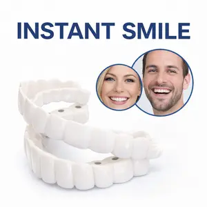 Instant teeth whitening veneer kit [3 pairs], temporary teeth veneers, restore your confident smile, unisex, upper teeth veneers, natural and beautiful, a must-have for photos.