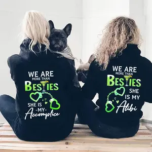 We Are More Than Besties Hoodie – She Is My Accomplice Funny BFF Pullover, Margarita Graphic, Friendship Gift for Women & Teens, Matching Bestie Outfit, Cute Duo Hoodie, Perfect Christmas Gift