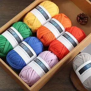 3pcs Polyester T-Shirt Yarn - Vibrant Colors for DIY Crochet & Knitting Projects, Ideal for Bags, Cushions, Dolls & Crafts, 100g Each, 1377.95inch Total, Woven Fabric, Basket Yarn, Scart