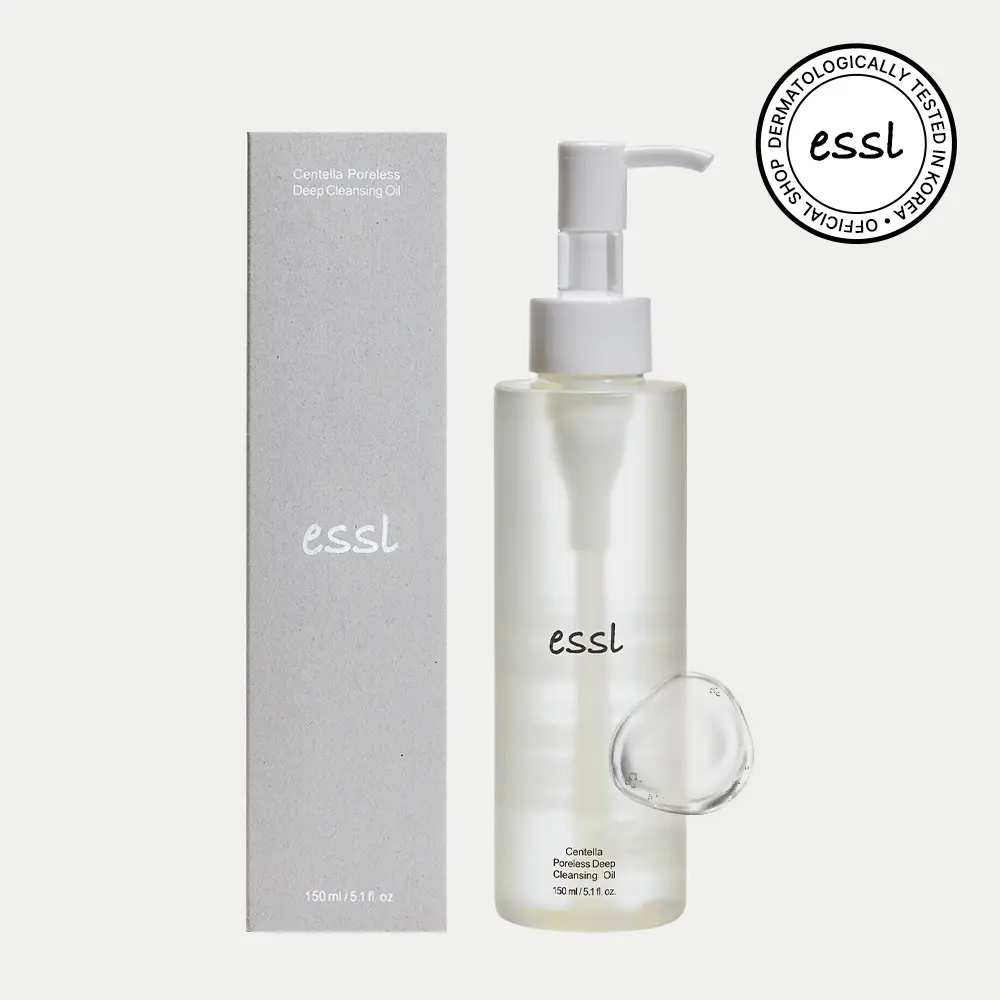 [Renewal] essl Centella Poreless Deep Oil Cleanser (150ml/5.07fl oz) - Lightweight Makeup Remover, Alcohol-Free Gentle Facial Cleanser with Centella Asiatica, 14 Plant-Based Oils & Honey Extract for Blackhead Removal & Pore Care - Korean Skincare