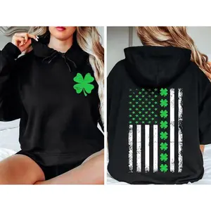 St. Patrick's Day American Flag Sweatshirt, Hoodie, St Patrick Shirt, Irish American Flag, St Patrick Hoodie