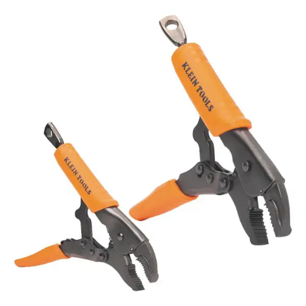 Klein Tools 38660 Locking Pliers Set – 7" & 10" Curved Jaw, Quick Release Handles, High Torque, 2-Piece