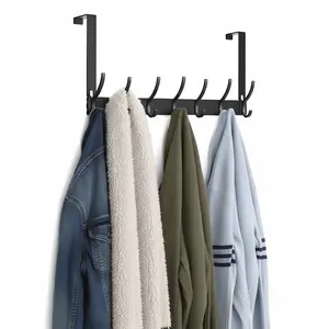 Wall-Mounted Over-the-Door Hook, Durable Sturdy Punch-Free Door Back Hanging Rack, Home Organizer for Clothes & Bags, Hook Storage Rack