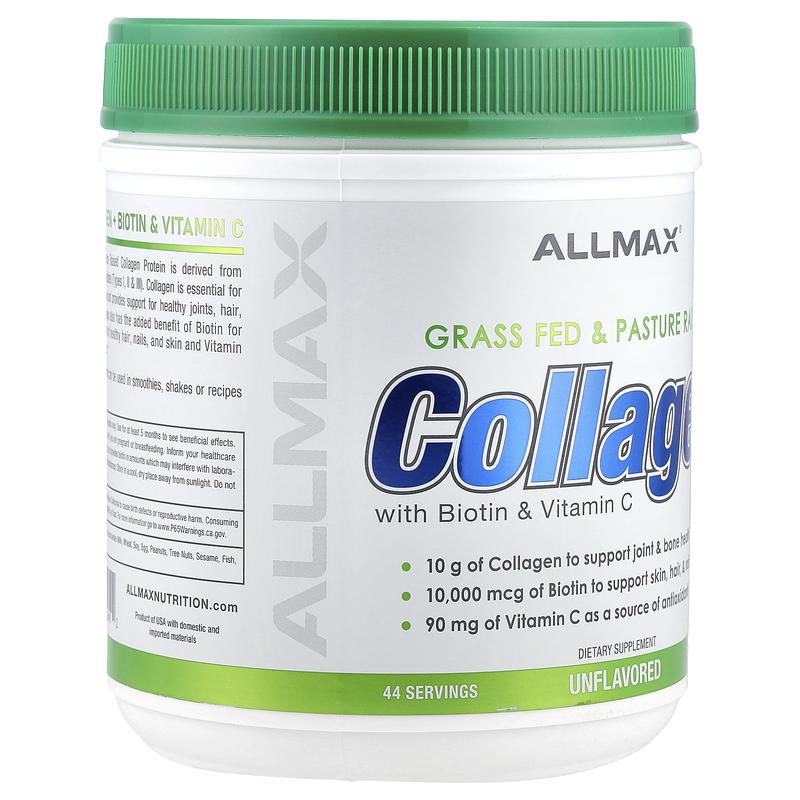 ALLMAX Collagen with Biotin &  Vitamin C, Unflavored, 15.5 oz (440 g)