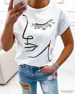 Women's Casual Short Sleeve TShirt  Fashion Designer T Shirts Cotton Graphic Tees With Women Gifts  Ideal for Casual Attire Summer Top-ZJF0674 summer  clothes