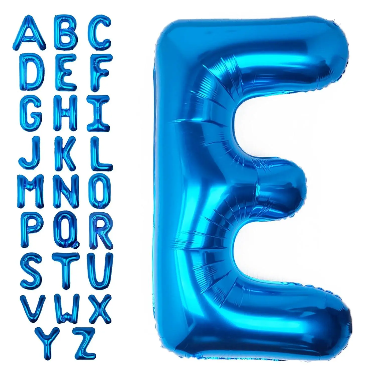40 Inch Blue Letter E Balloon Big Foil Helium Letter Balloons A-Z | Giant Large Mylar Party Balloon For Birthday Party Decorations