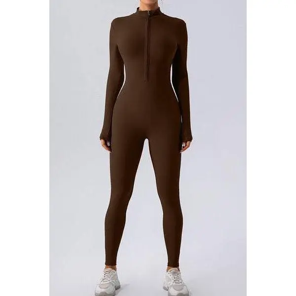 Alexie Half Zip Mock Neck Active Jumpsuit