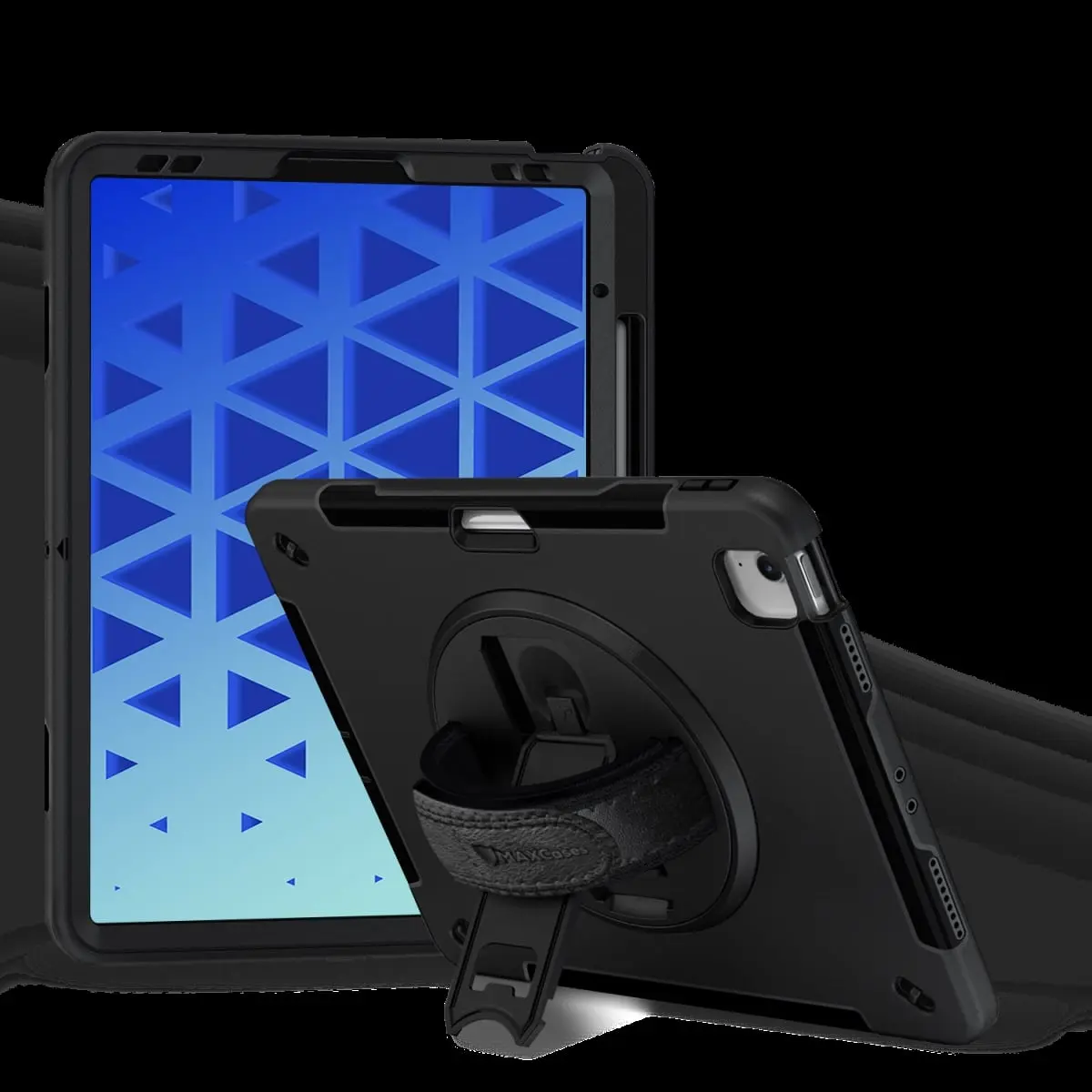 Max Cases APESIPA613BLK Extreme Shield Tablet Case for iPad Air 6 (13 in., 2024) - Black, Dual Layer, Shock Absorb, Screen Protect, Port Cover, Includes Strap