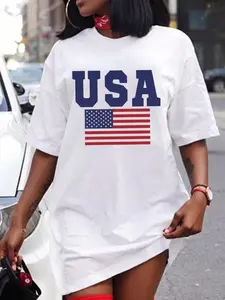 Women's Vintage Graphic Print Tee Dress Fitted, Comfortable Versatile Casual Everyday, Sporty Leisure Multi-Scene New Trendy Women's Dress Streetwear Womenswear