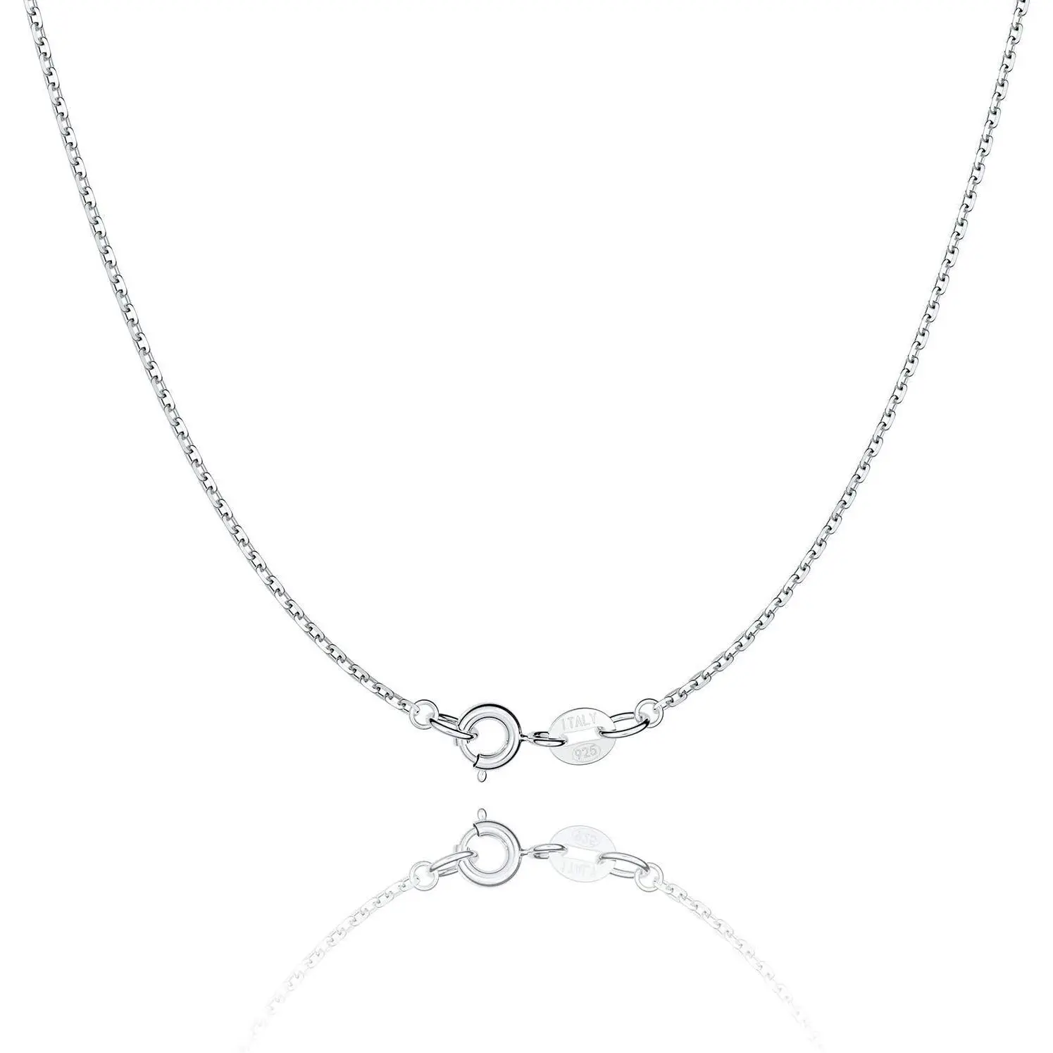 925 Sterling Silver Chain Necklace Chain for Women 1.1mm Cable Chains Necklace Upgraded Spring-Ring Clasp - Thin & Sturdy Women's Chains Necklaces 14 16 18 20 22 24 Inch, Long Chain Necklaces, Shiny Silver Necklaces