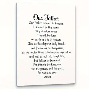 Our Father Prayer Wall Decor,Christian The Lords Prayer Wall Art Decor,Inspirational Quotes Bible Verse Scripture Print Framed Canvas wide frame strawberry guy home poster