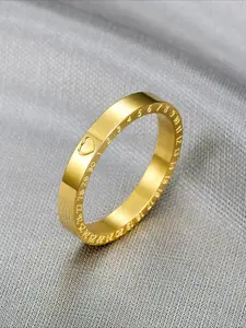 Creative and Fashionable Heart-shaped Engraved Year and Month Digital Ring, Stainless Steel Color Not Fading, Elegant and High-end Ring, Commemorative Day Gift