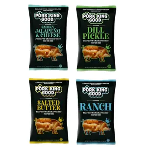 pork king good 4- pack. Smoky jalapeno & cheese dill pickle, Salted Butter, ranch