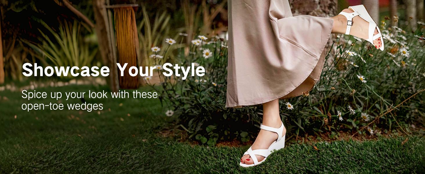 Women's Wendy Low Wedge Sandals Ankle Strap Espadrille Open Toe Casual Summer Women Wedge Heels Shoes