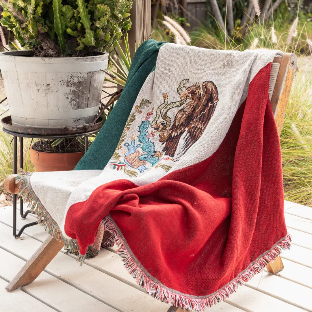 MEXICO Woven Throw Blanket Mexican Culture Cold Water Wash