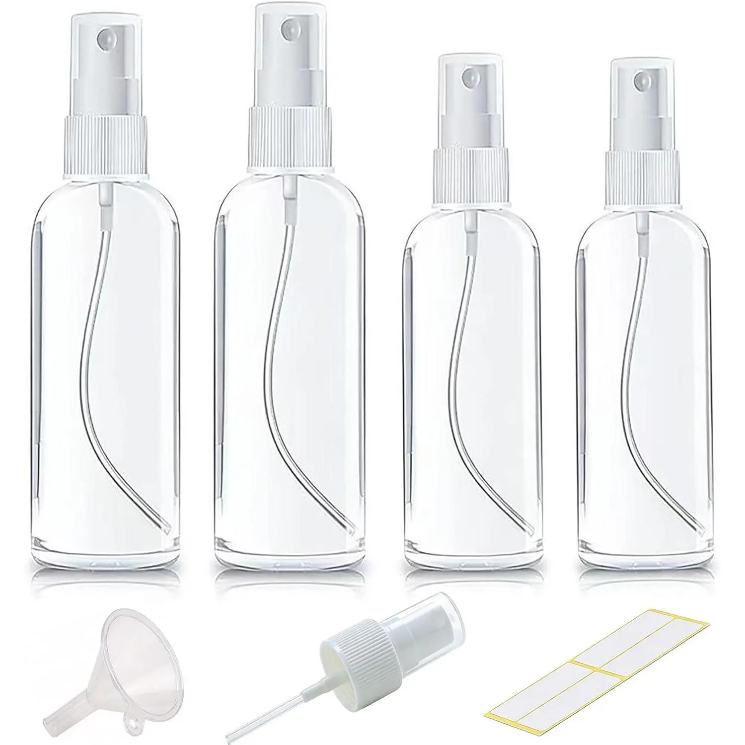 Small  Bottle, Clear Empty Mini Travel Plastic Bottle.   bottles for perfumes and . 2 * 1oz, 2 * 1.7oz. (4 Pack)